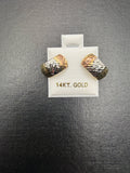 ✨ Aretes Argolla Tricolor Diamantados – Oro 14K ✨