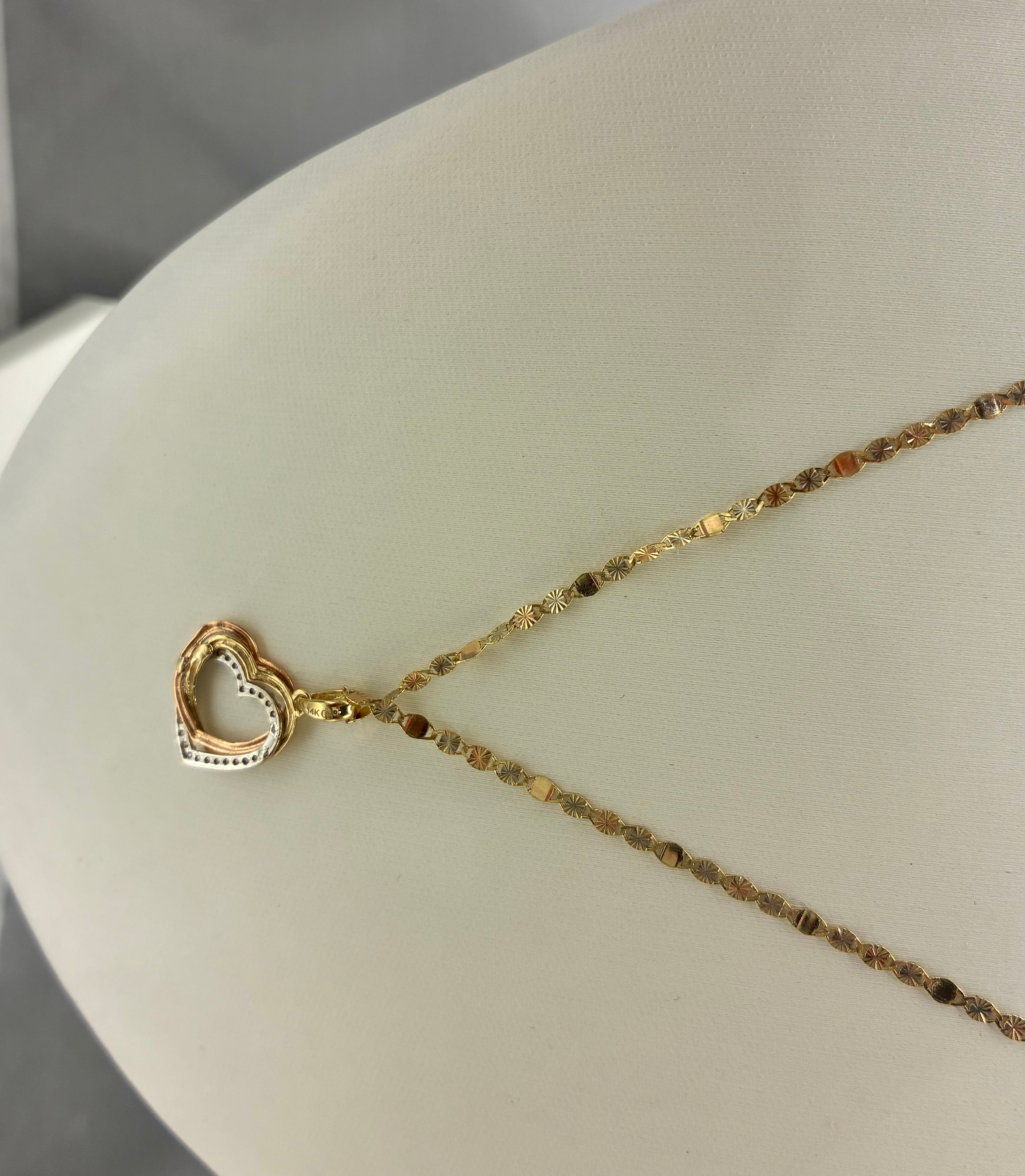 14K GOLD OPEN HEART PENDANT