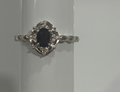 Anillo Elegante negro ovalado -plata 9925 con Zirconia