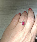 Anillo de Ruby con Halo de Zirconias en 14 K